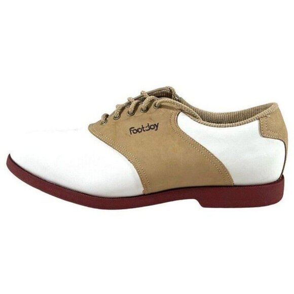 Footjoy FJ Women's SoftJoys Terrains White Brown Golf Shoes Size 8.5M 98308 - Picture 4 of 10